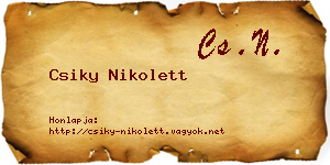 Csiky Nikolett névjegykártya